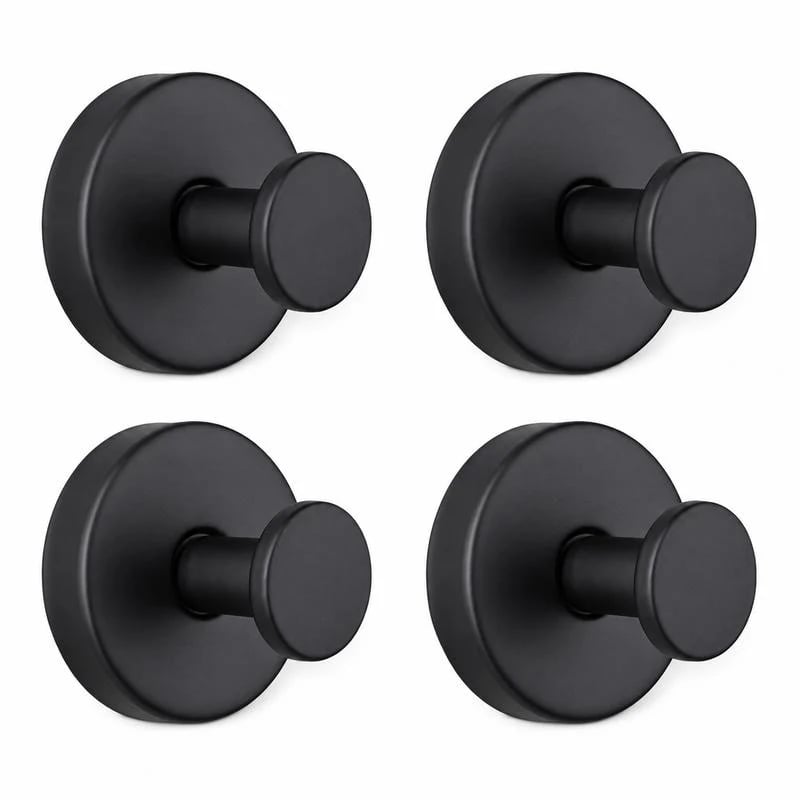 Heavy-Duty Adhesive Wall Hooks, 15 lb Capacity Waterproof No-Drill Hooks for Bathroom, Kitchen & Home Storage, 4 or 8 Pack
