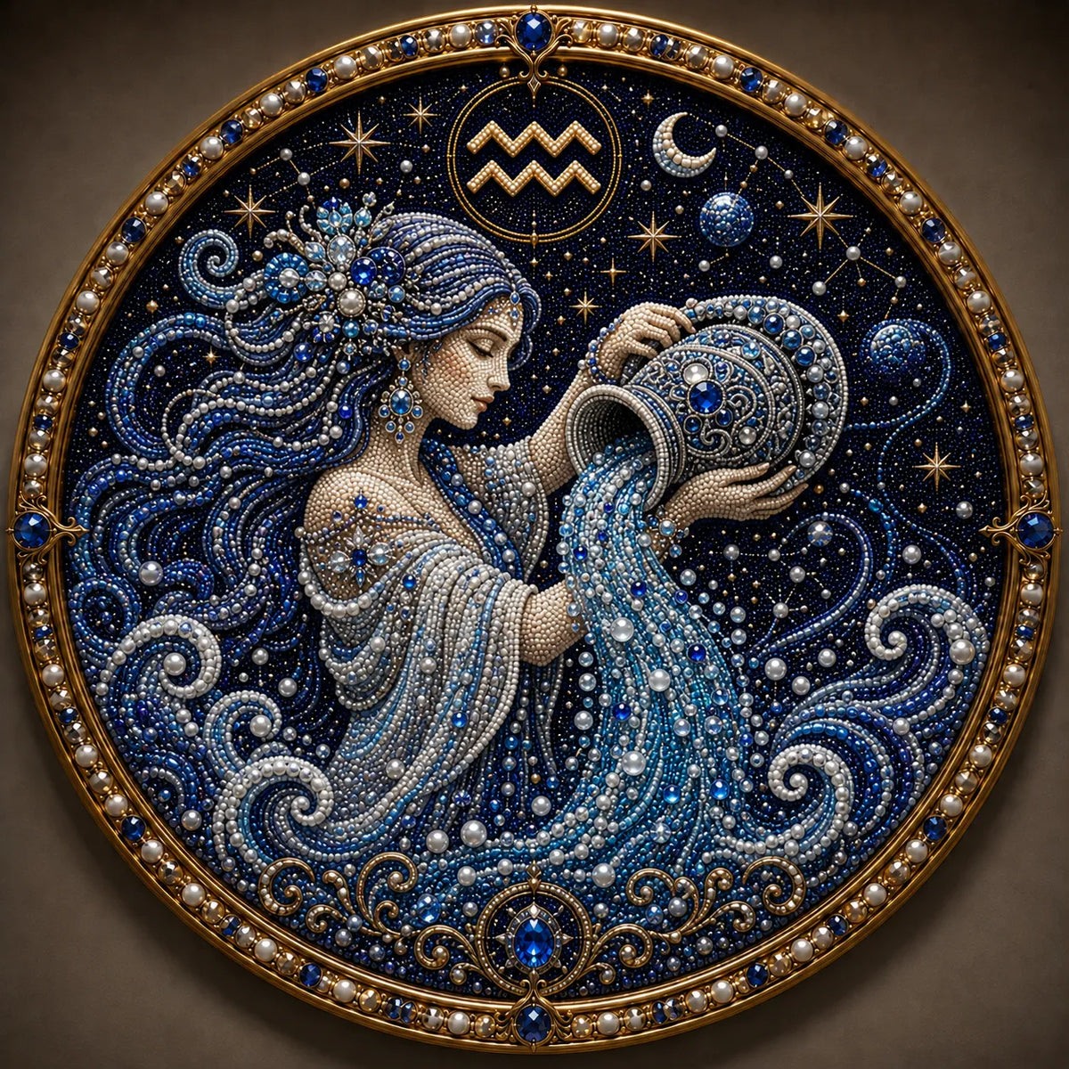 🔥✨ Premium-3D-Perlenkunstset mit 12 Sternzeichen | Hochwertige beflockte Leinwand mit kratzfesten, farbbeständigen Perlen | Handgemachte DIY-Astrologie-Deko ♈🌙💎