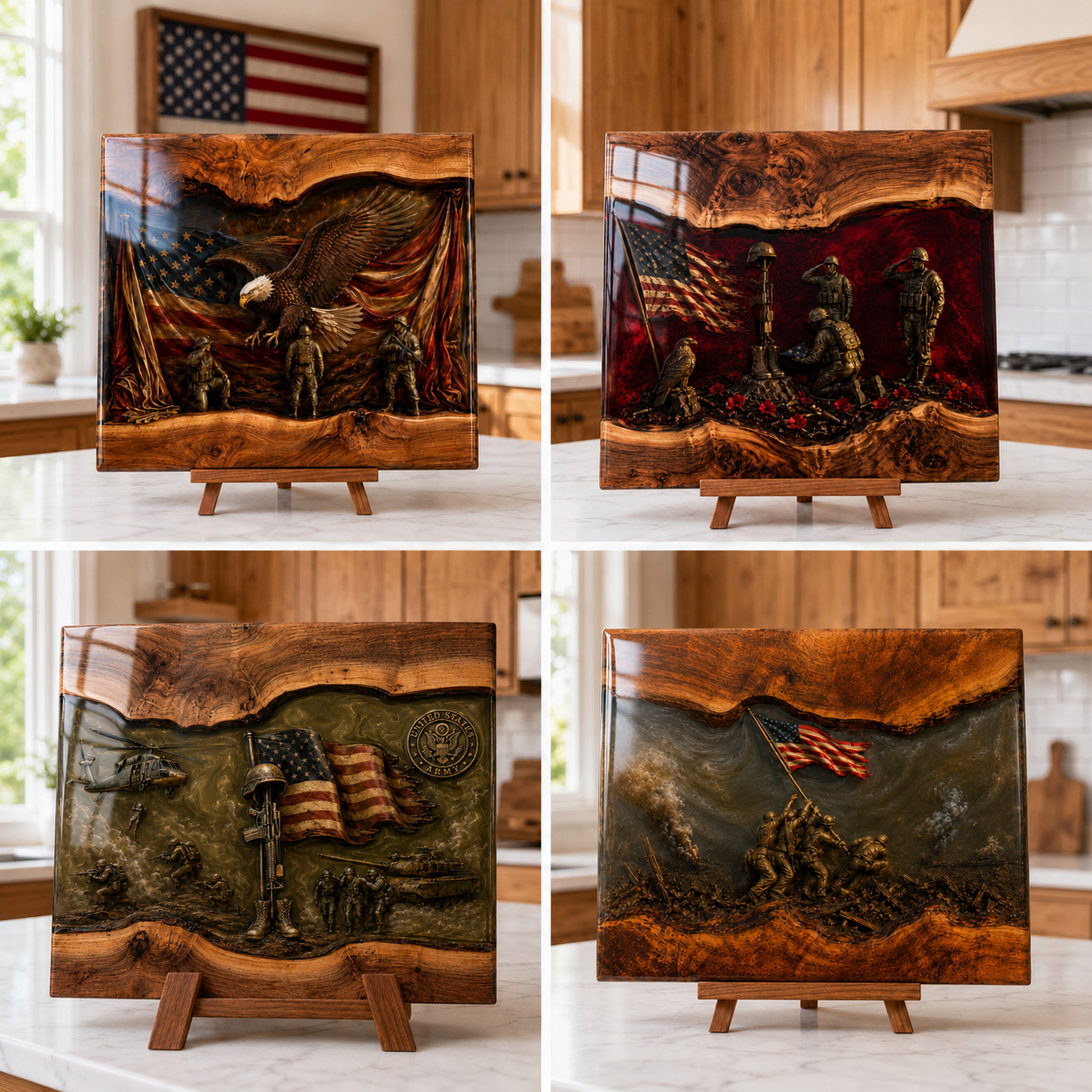 🔥Free Shipping Today-Handcrafted Veteran Memorial Display Boards