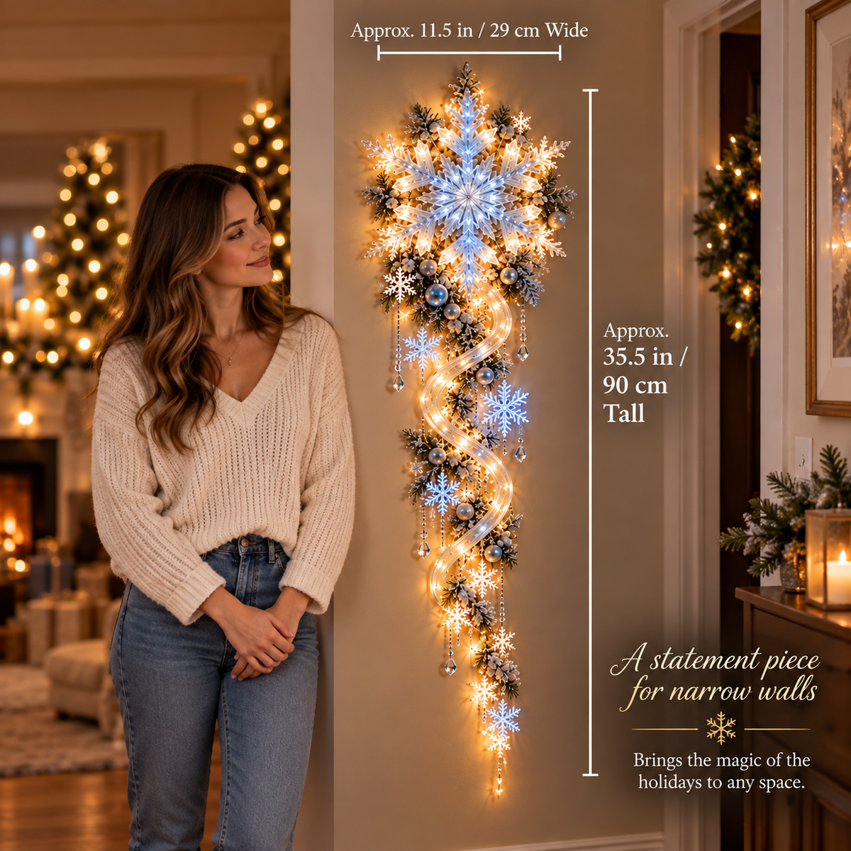 ❄️Giant Snowflake Blizzard Trail- Let the Snowstorm Glow Indoors