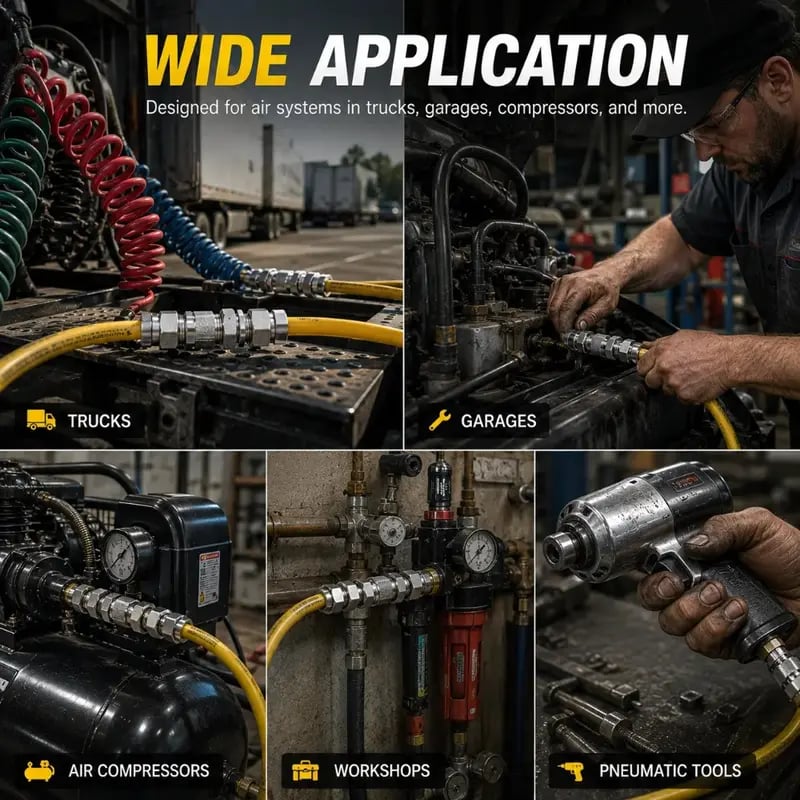 Heavy-Duty Truck/RV Air Line Fitting Kit (8-Piece Set)