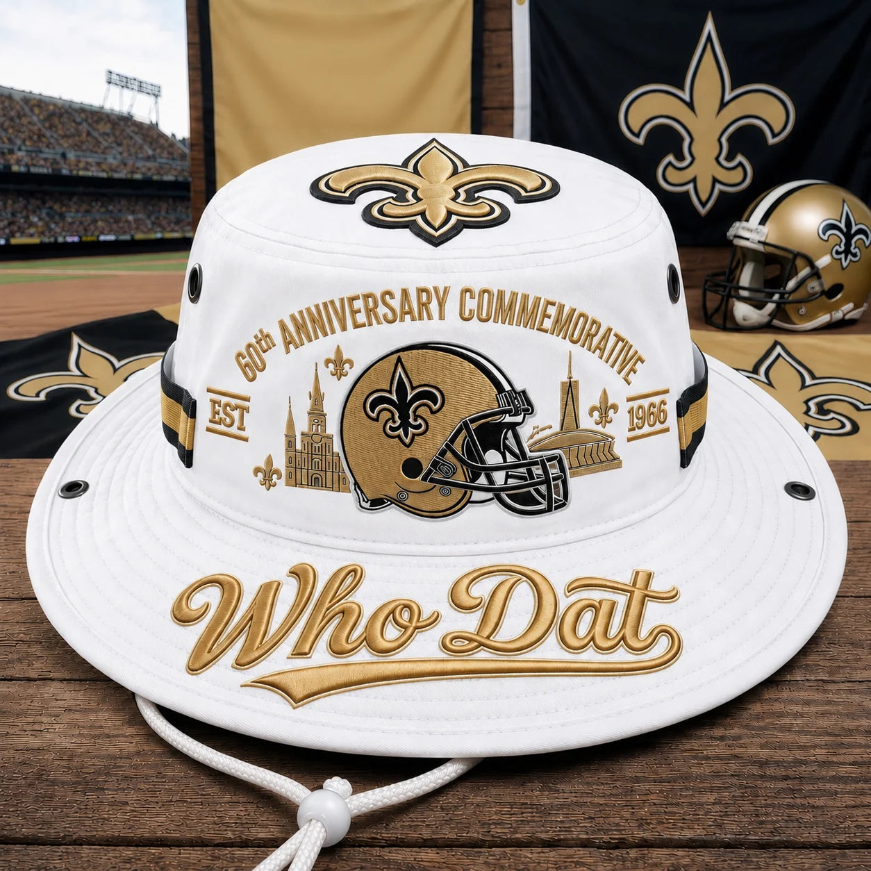 🇺🇸 Last Day Promo: 49% OFF⚜️Who Dat 60th Anniversary commemorative Boonie Hat🏈