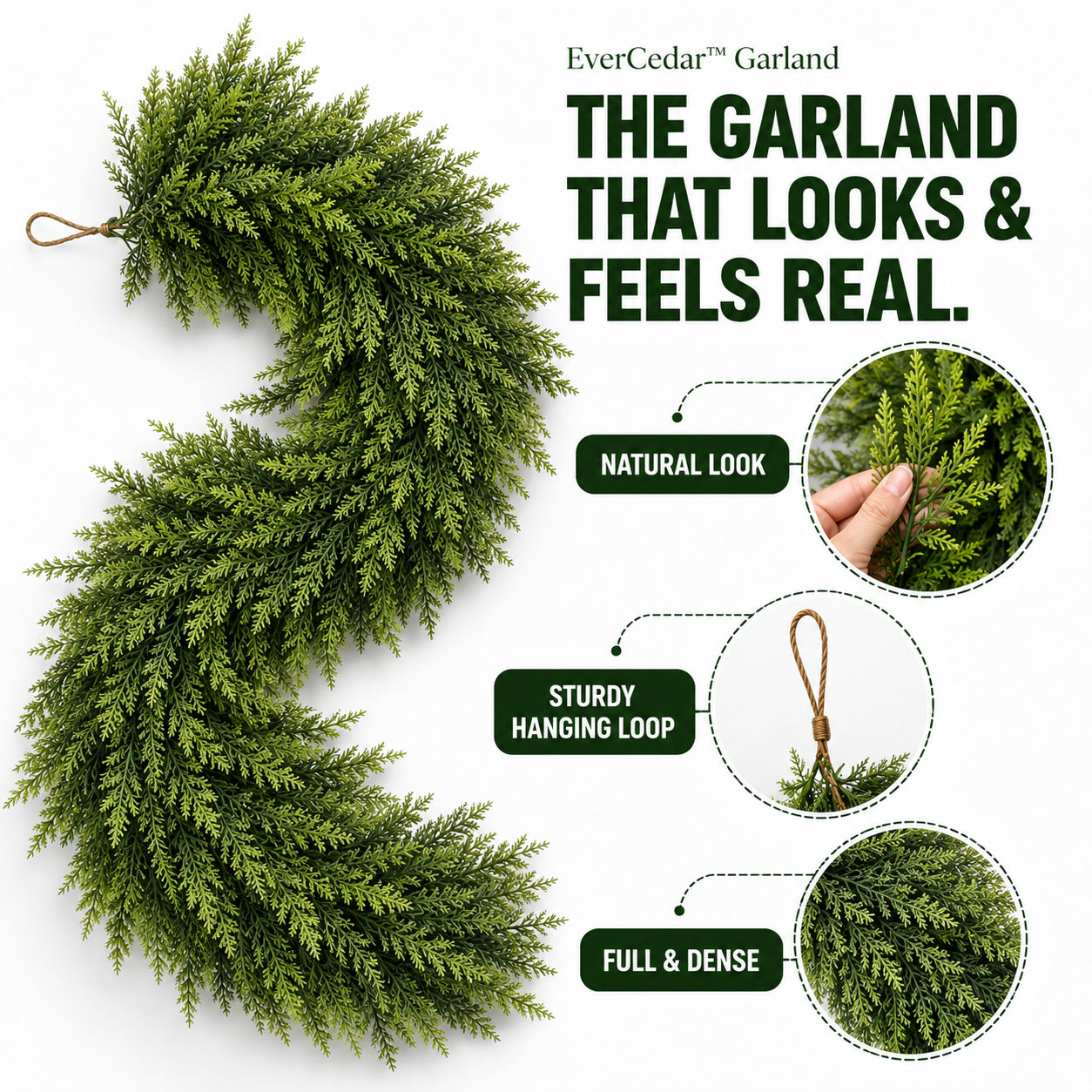 🏆2026 HOT SALE💥 Pre-lit Christmas Cedar Garland