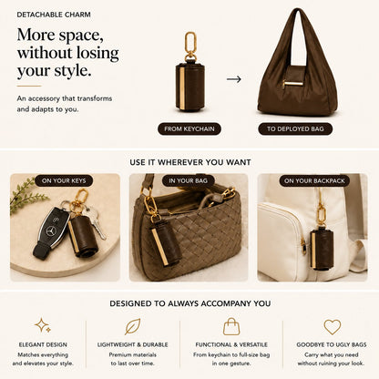 2-in-1 Transformable Vegan Leather Tote Bag