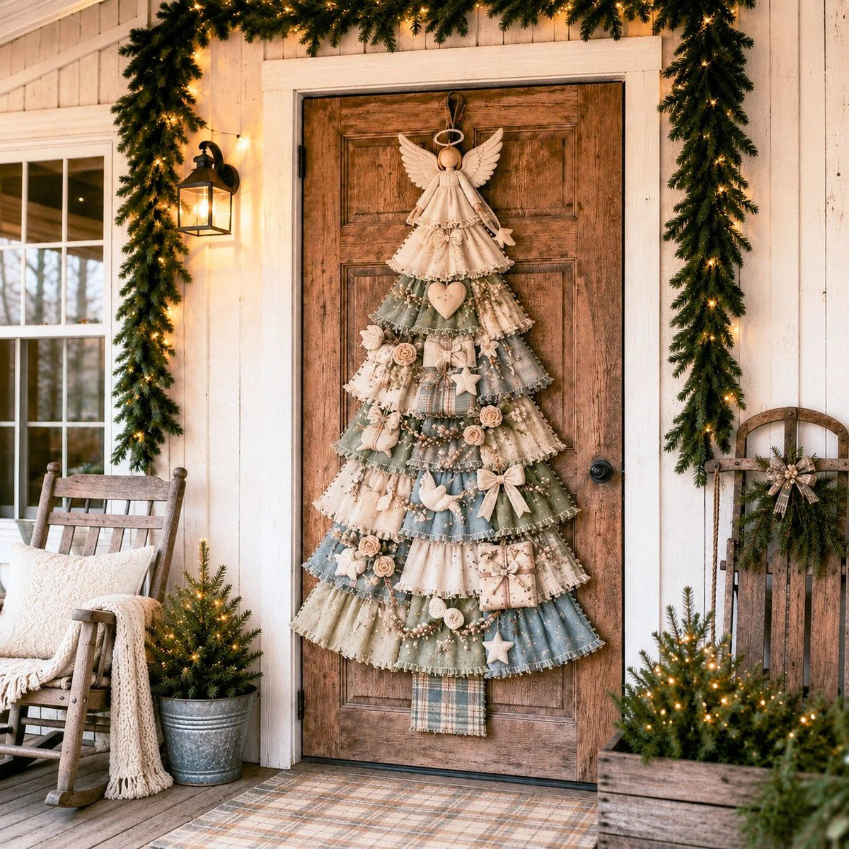 🔥 SPECIAL OFFER |🎄Beginner-Friendly DIY Oversized Patchwork Christmas Tree Door Hanging Kit💕