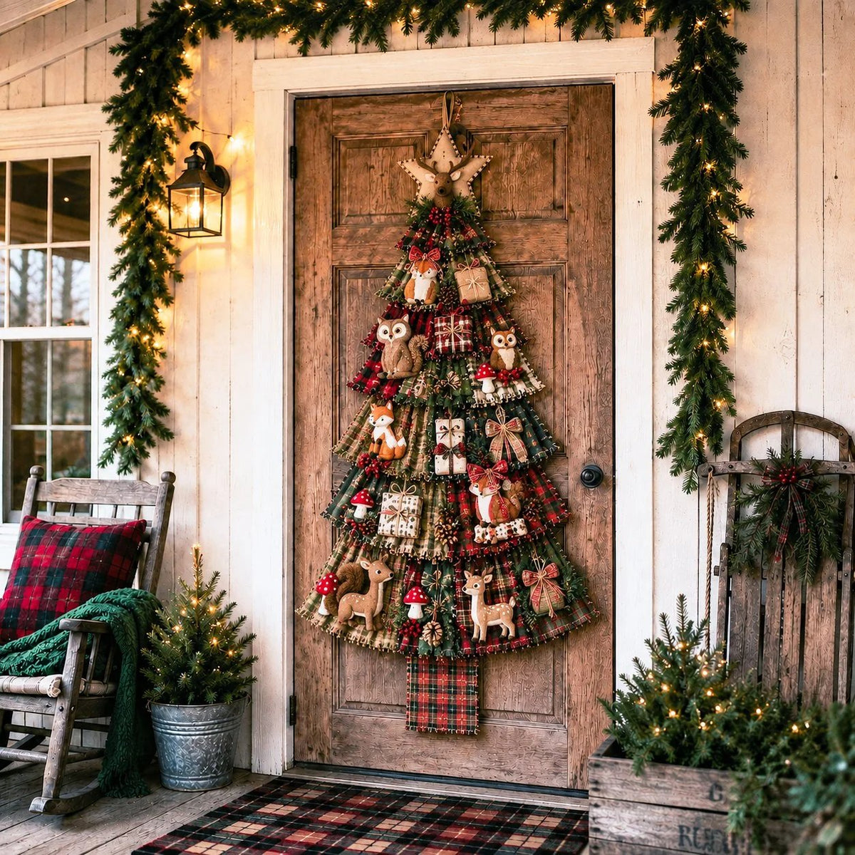 🔥 SPECIAL OFFER |🎄Beginner-Friendly DIY Oversized Patchwork Christmas Tree Door Hanging Kit💕