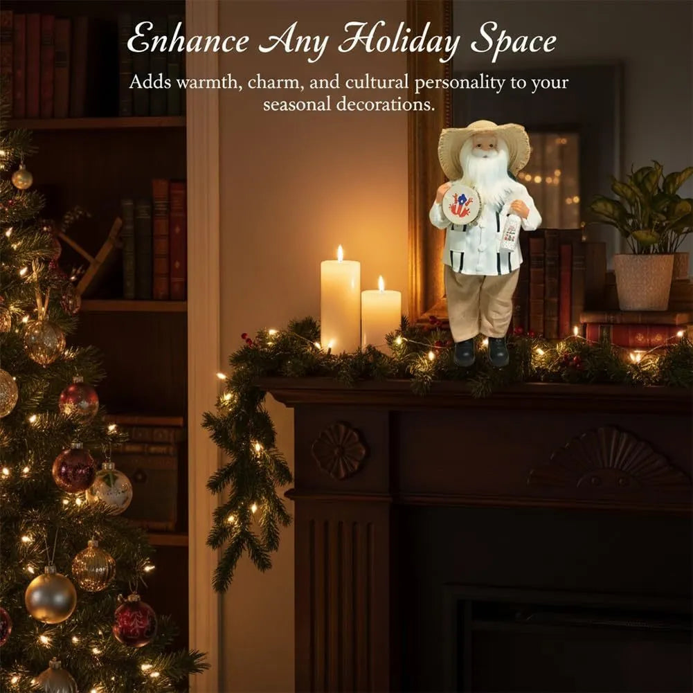 🎅Puerto Rican Santa Claus – Coquito & Tambor Holiday Decor🎶