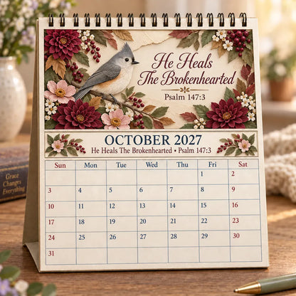 🔥 SPECIAL OFFER |✝️ 3D Christian Calendar 2027 | 12 Scripture Designs with Nature Scenes, Birds & Flowers for Faith-Filled Homes & Meaningful Gifts 🎁