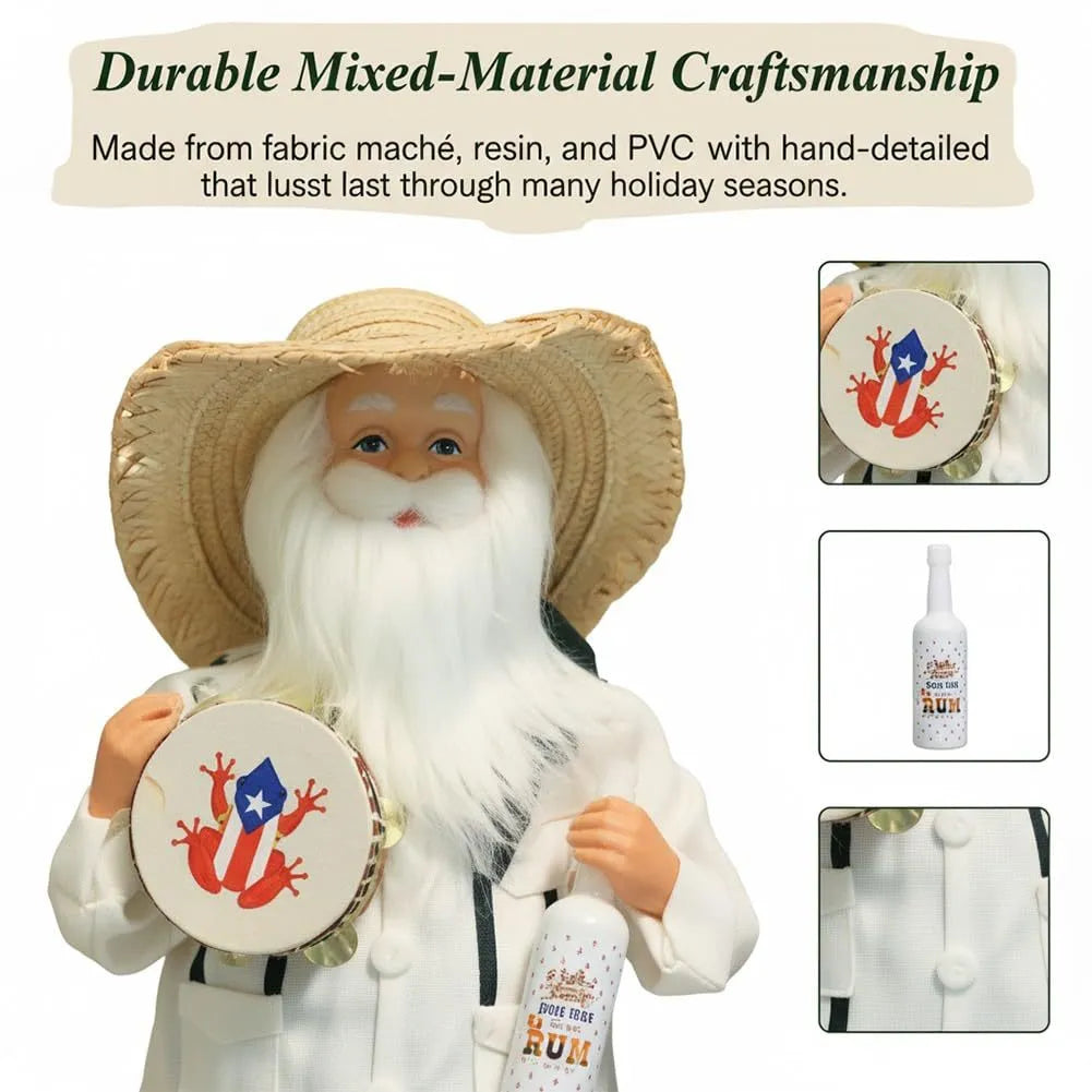 🎅Puerto Rican Santa Claus – Coquito & Tambor Holiday Decor🎶