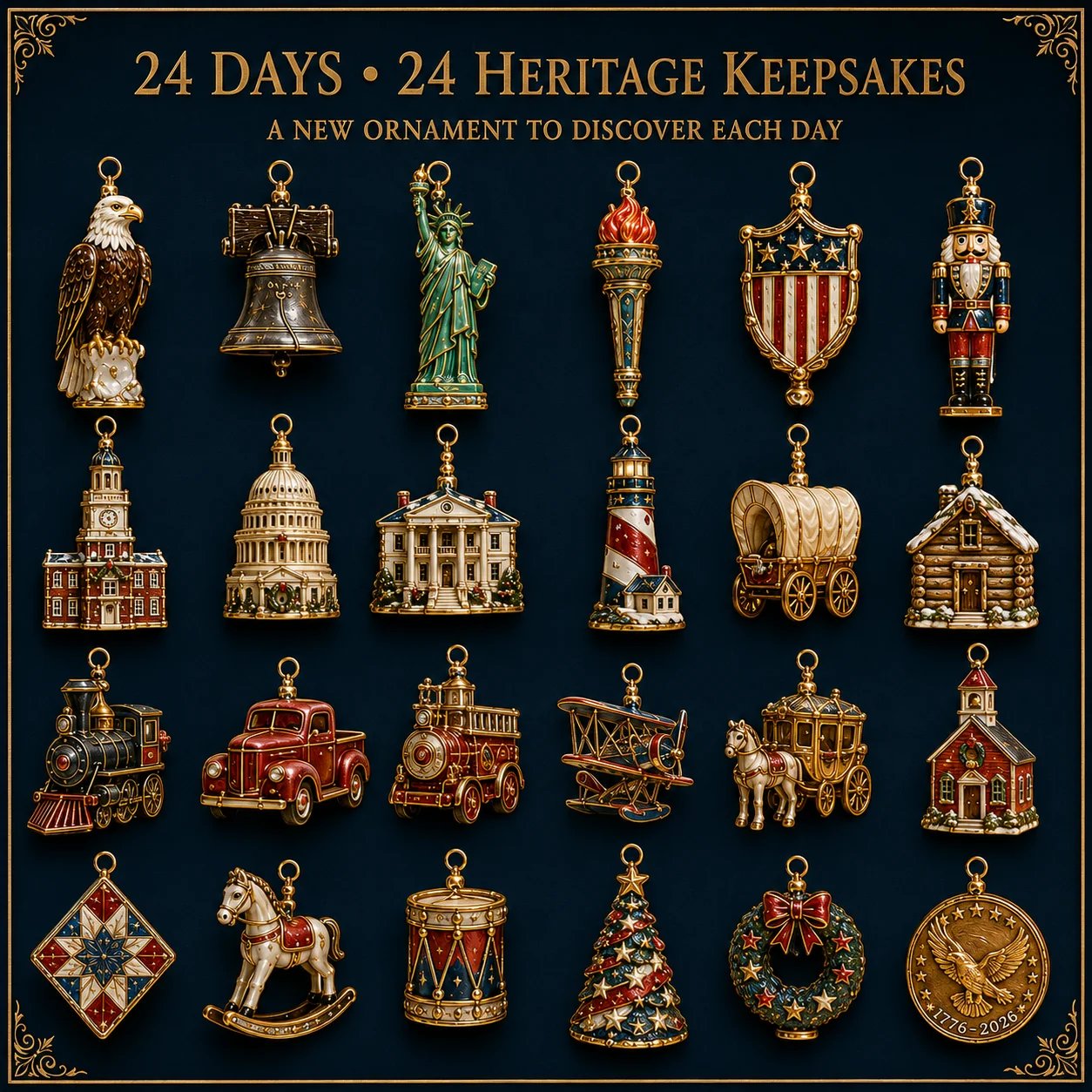 🔥Last 30pcs✨⏰ Limited anniversary edition✨50% OFF!🔥America 250th Anniversary Heritage Christmas Advent Calendar