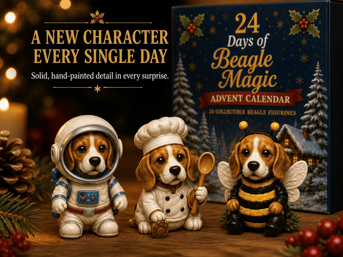🐶🎄Beagle Magic Advent Calendar 2026 – 24 Days of Unique Beagle Miniature Collectibles, 24 Cute Holiday