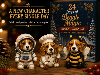 🐶🎄Beagle Magic Advent Calendar 2026 – 24 Days of Unique Beagle Miniature Collectibles, 24 Cute Holiday
