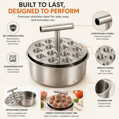 🍝 Stainless Steel Meatball Maker Spoon – Make Perfect Homemade Meatballs Faster