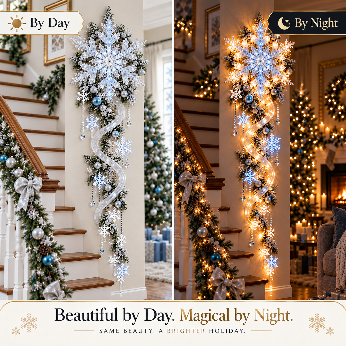 ❄️Giant Snowflake Blizzard Trail™- Let the Snowstorm Glow Indoors