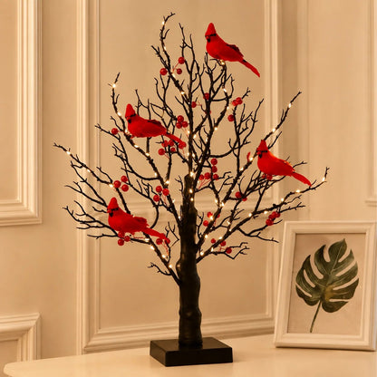 🎉✨ 2026 Vintage Glowing Cardinal Tree