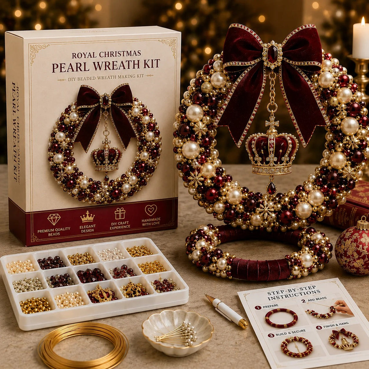 Christmas Pearl Wreath DIY Kit