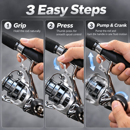 Single-Hand Jigging Fishing Reel with Thumb Lever – product view 7