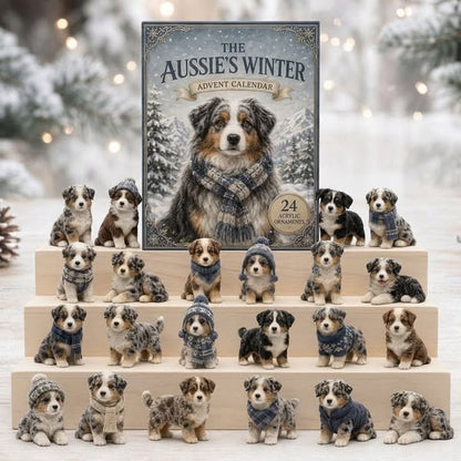 Winter Australian Shepherd Advent Calendar 2026 - 24-Day Festive Countdown