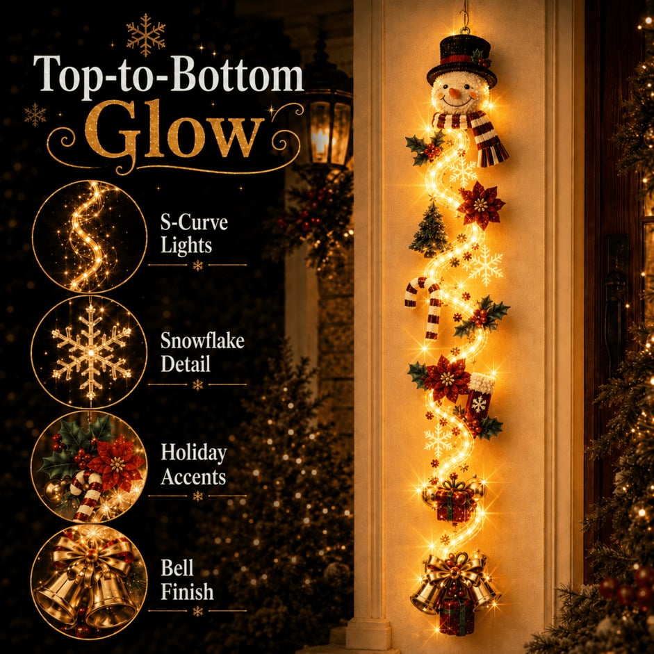 ⏳ Last Day 70% OFF – 🎄 Glowing Christmas Door Hanger
