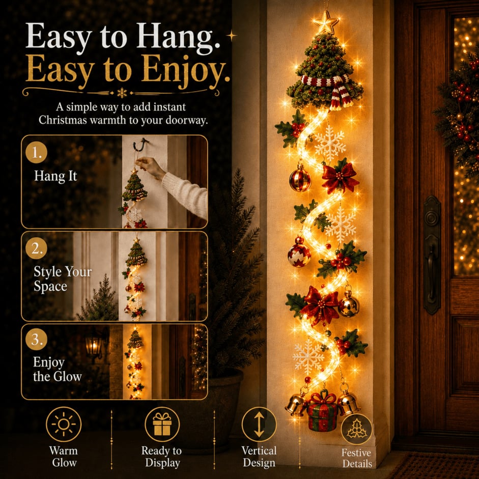 ⏳ Last Day 70% OFF – 🎄 Glowing Christmas Door Hanger