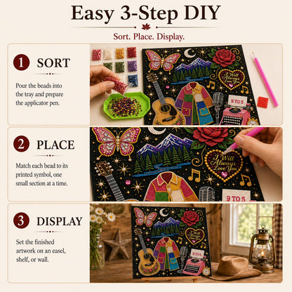 💥 LAST DAY 49% OFF – 🎤 Premium 3D Pearl Dolly Country Music Tribute Art Kit | Luxury Flocked Canvas with Scratch-Resistant Non-Fading Acrylic Resin Pearls & Faceted Drills DIY Keepsake Decor 💎✨