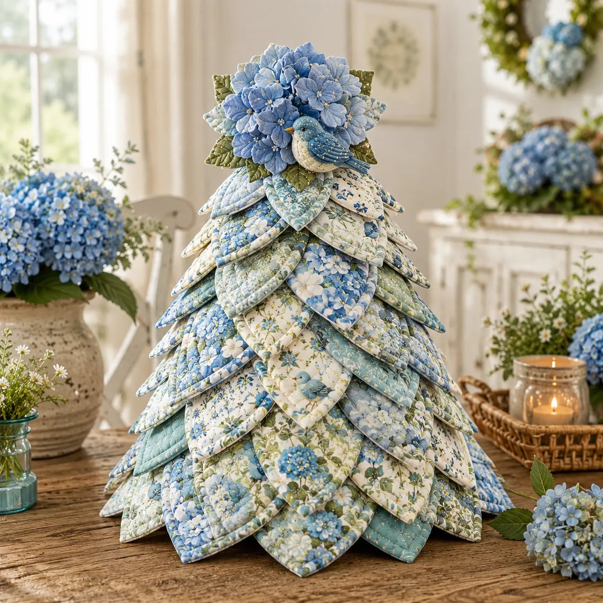 Sunflower Bee Garden Tree DIY Kit – Handmade Fabric Tabletop Decor
