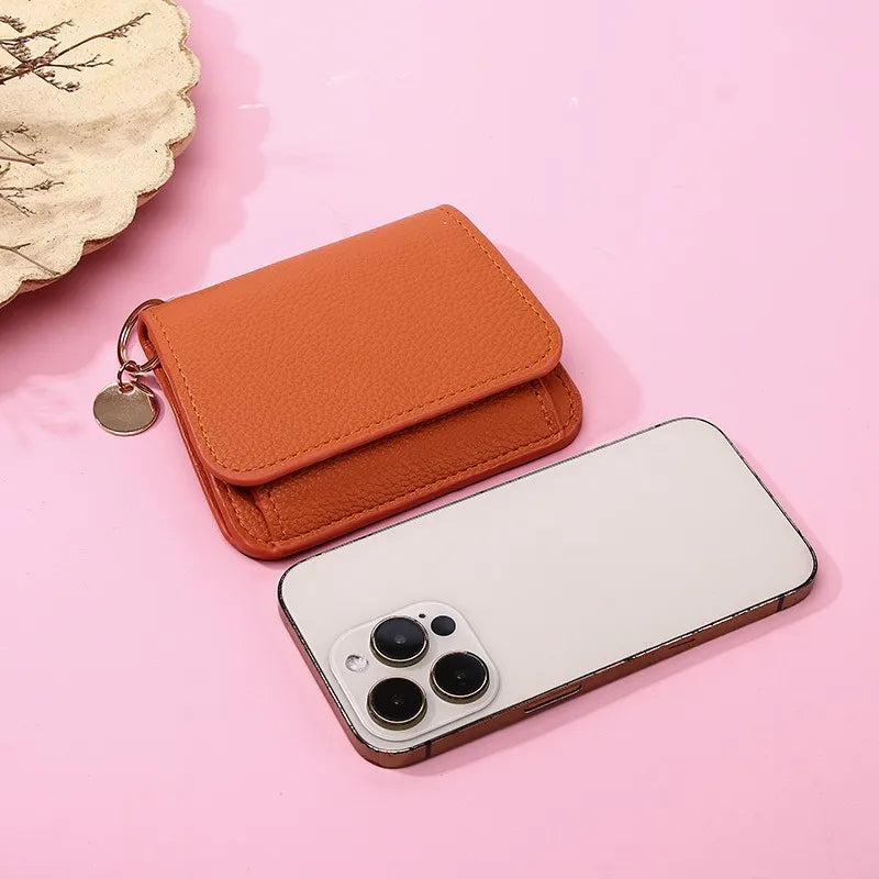 🌹RFID Short Wallets for Women – Fashionable Card Holder with Key Ring & Coin Purse