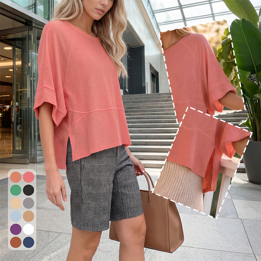Women's flared sleeve T-shirt lifestyle and detail view