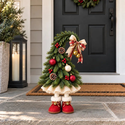 Whimsical Christmas Elf Tree Decor with Red Boots