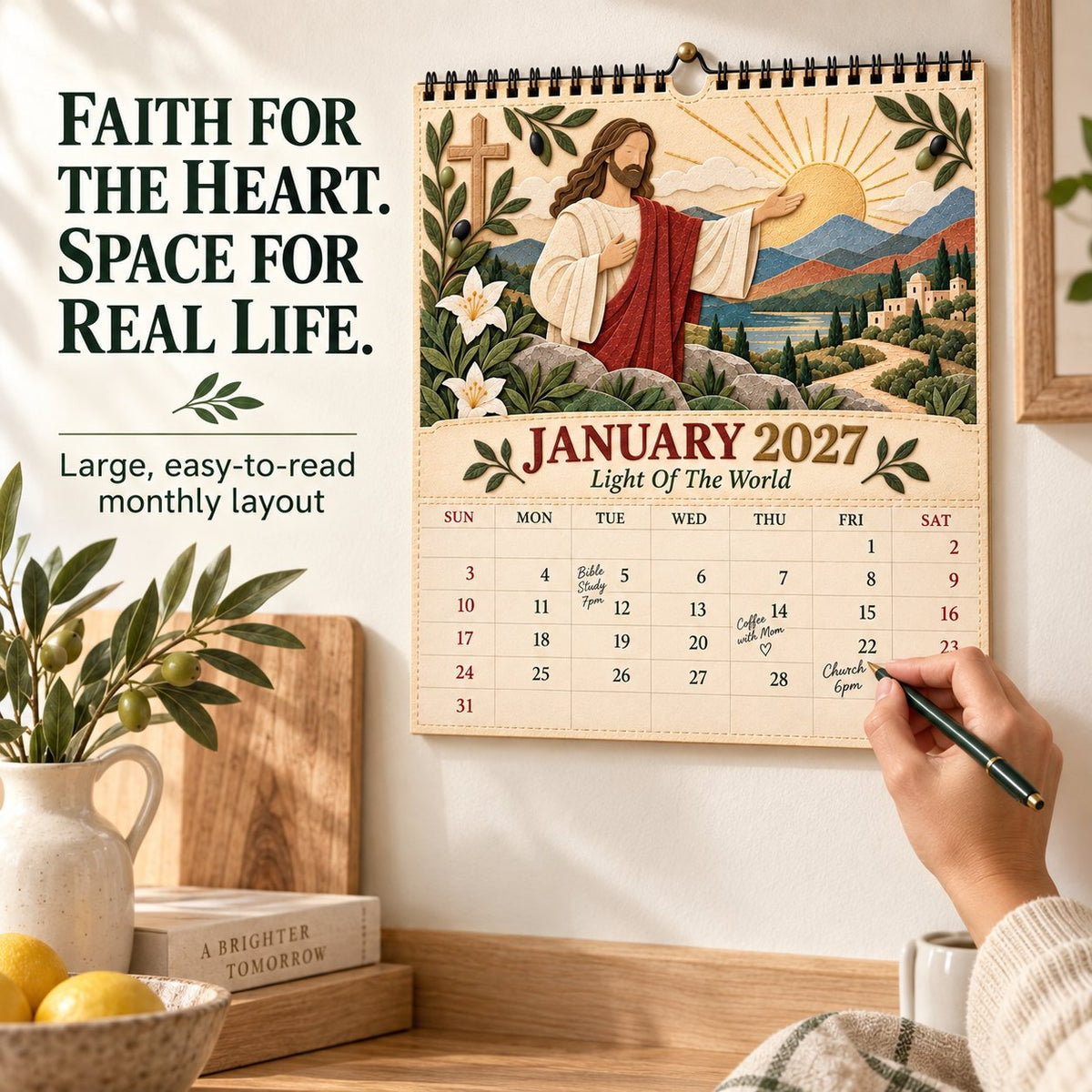 🔥 SPECIAL OFFER |✝️ 2027 Walking With Jesus Wall Calendar