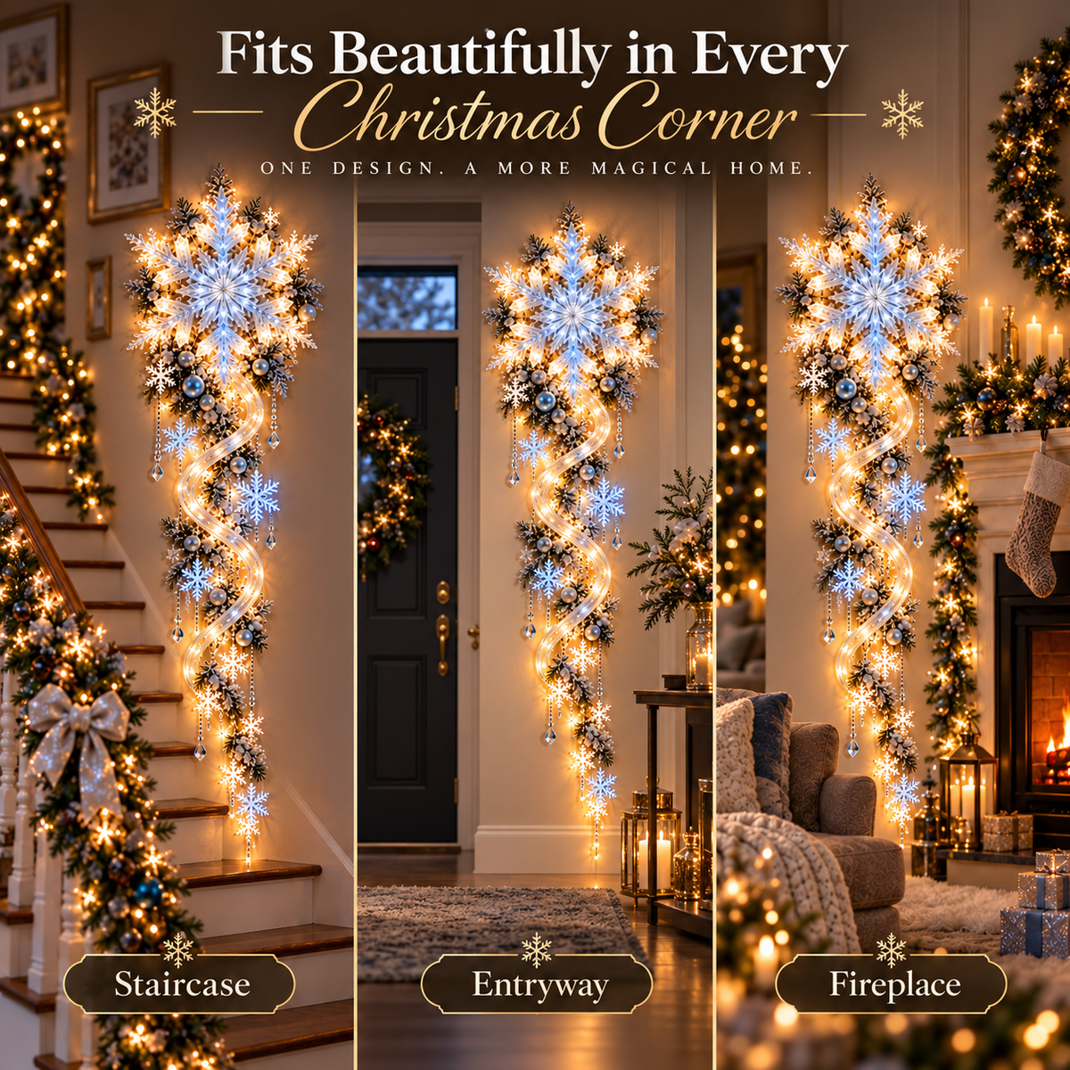 ❄️Giant Snowflake Blizzard Trail- Let the Snowstorm Glow Indoors