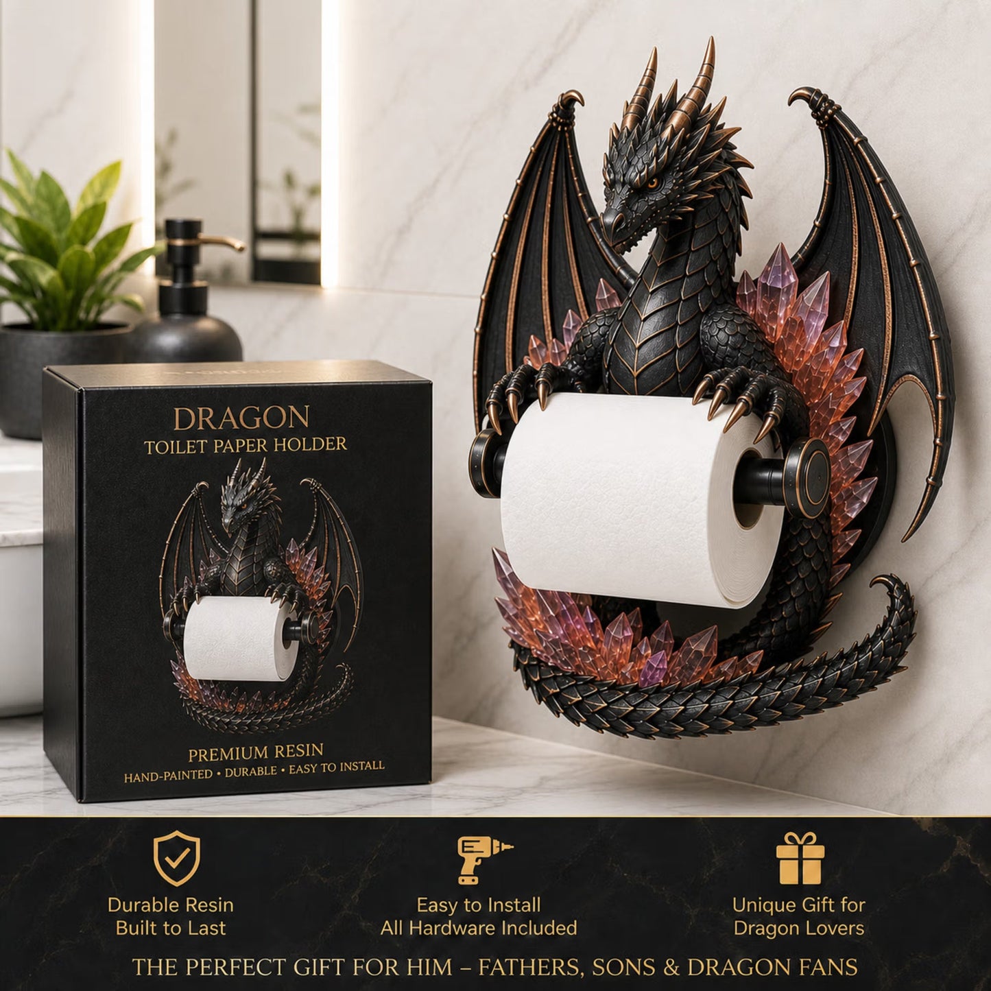 🐉Crystal Dragon Toilet Paper Holder