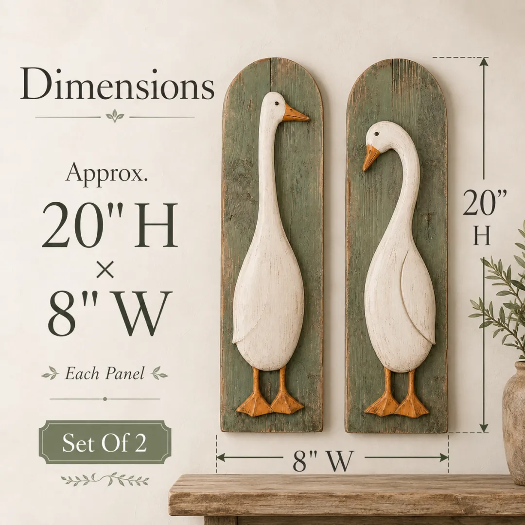 ✨ FREE SHIPPING TODAY✨  Handcrafted Rustic Goose Wall Art Set Of 2
