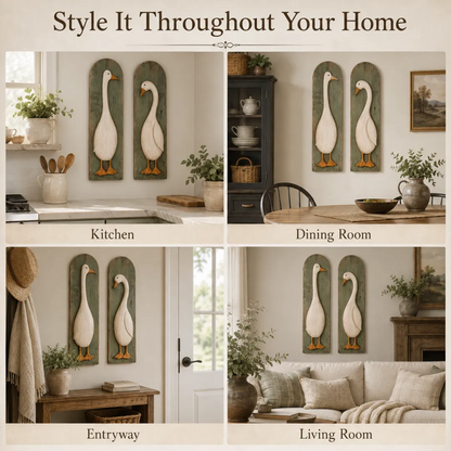 ✨ FREE SHIPPING TODAY✨  Handcrafted Rustic Goose Wall Art Set Of 2