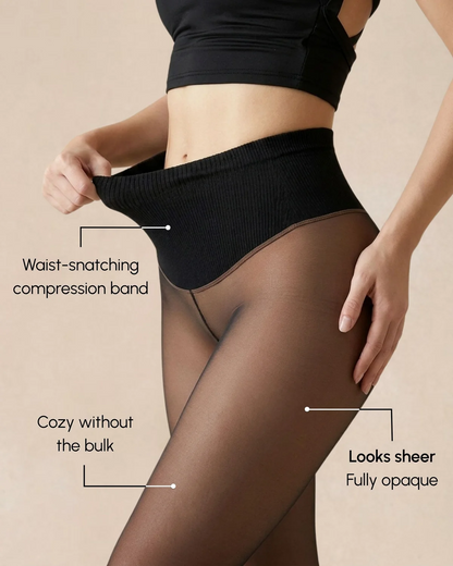 Sheer Illusion Fleece-Lined Tights