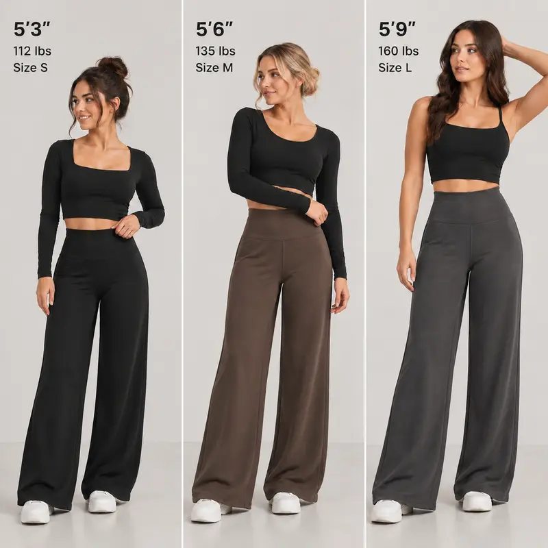 Women's High-Waisted Fleece-Lined Wide-Leg Pants – product view 6