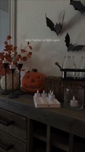 Rechargeable Flameless LED Tea Lights, Charging Station & Remote Included, Flickering Fake Candles, Safe No Flame Candle for Home, Wedding, Festival & Emergency Lighting