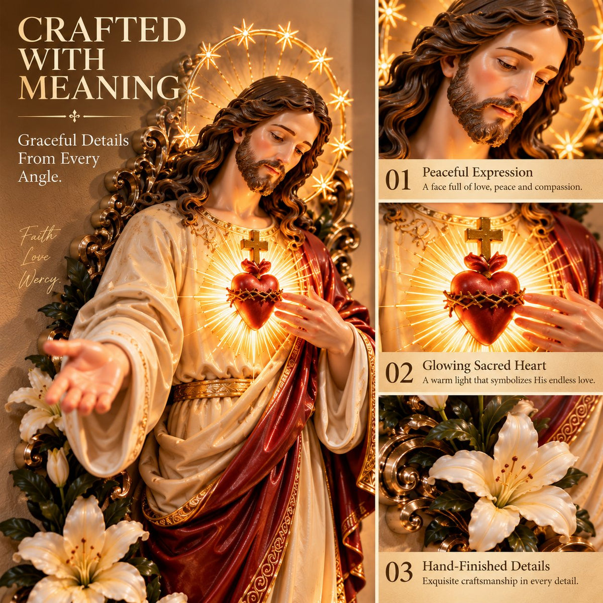 Sacred Heart of Jesus 3D Lighted Wall Decor