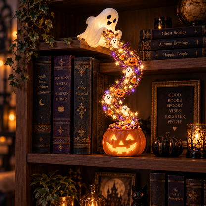 ✨Last Day 49% OFF✨ Halloween Magic Cascade Shelf Light Collectio – Enchanted Bookcase Decor
