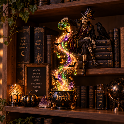 ✨Last Day 49% OFF✨ Halloween Magic Cascade Shelf Light Collectio – Enchanted Bookcase Decor