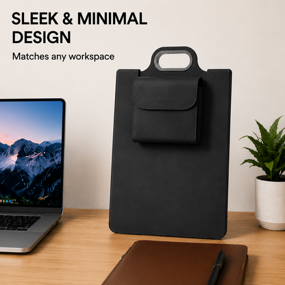 The All-In-One Mobile Workstation Sleeve | Built-In 15W Multi-Device Wireless Charger, Ergonomic Laptop Stand & Mousepad (Fits up to 16")
