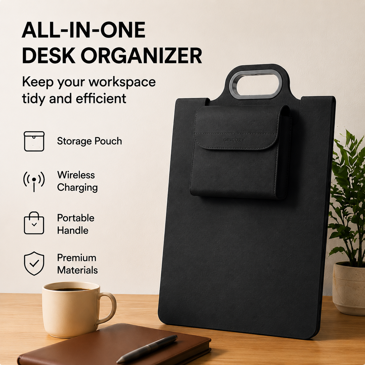 The All-In-One Mobile Workstation Sleeve | Built-In 15W Multi-Device Wireless Charger, Ergonomic Laptop Stand & Mousepad (Fits up to 16")