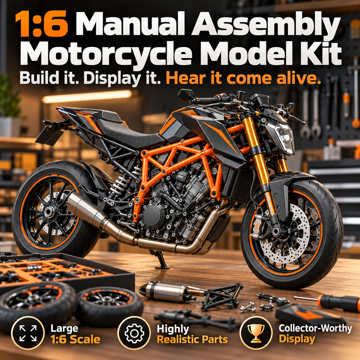 1:6 Motorcycle Model Assembly Kit – product view 1