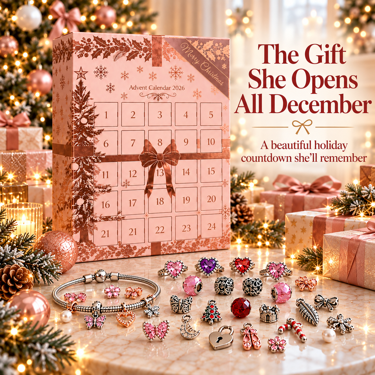 🎀 24-Day Jewelry Advent Calendar – Daily Mystery Charms & Holiday Surprises ✨🎄 3