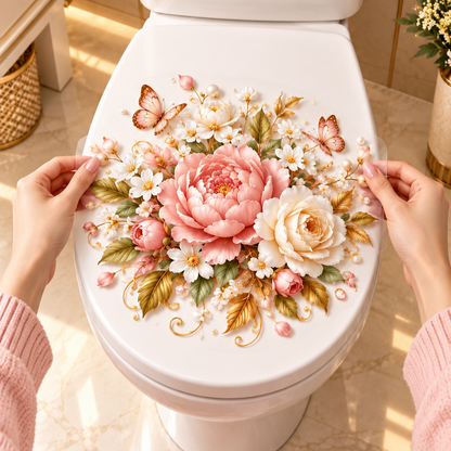 Animal & Floral Toilet Decals – Decorative Design Collection – product view 2