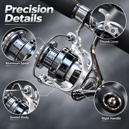 Single-Hand Jigging Fishing Reel with Thumb Lever – product view 9