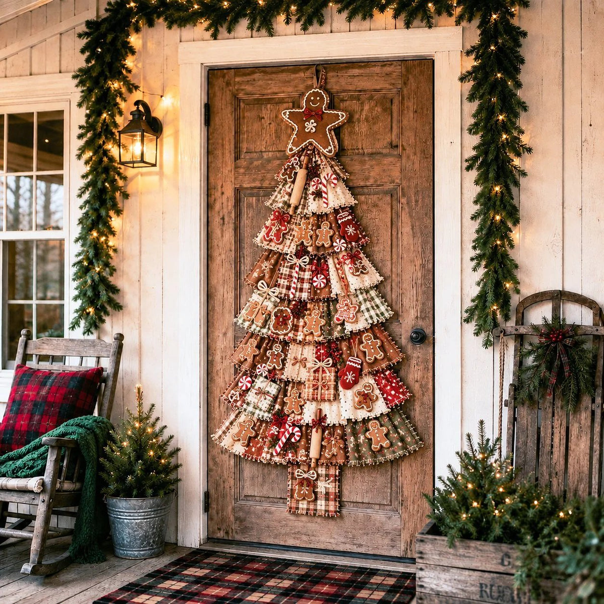 🔥 SPECIAL OFFER |🎄Beginner-Friendly DIY Oversized Patchwork Christmas Tree Door Hanging Kit💕