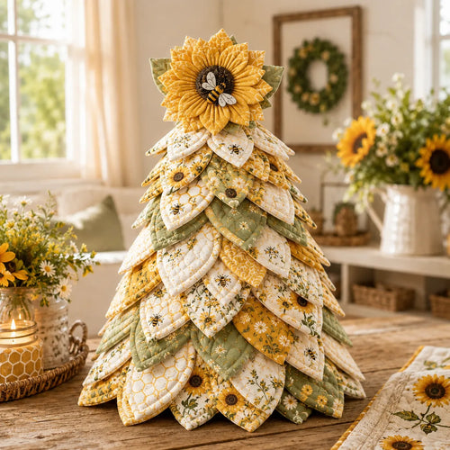 Sunflower Bee Garden Tree DIY Kit – Handmade Fabric Tabletop Decor