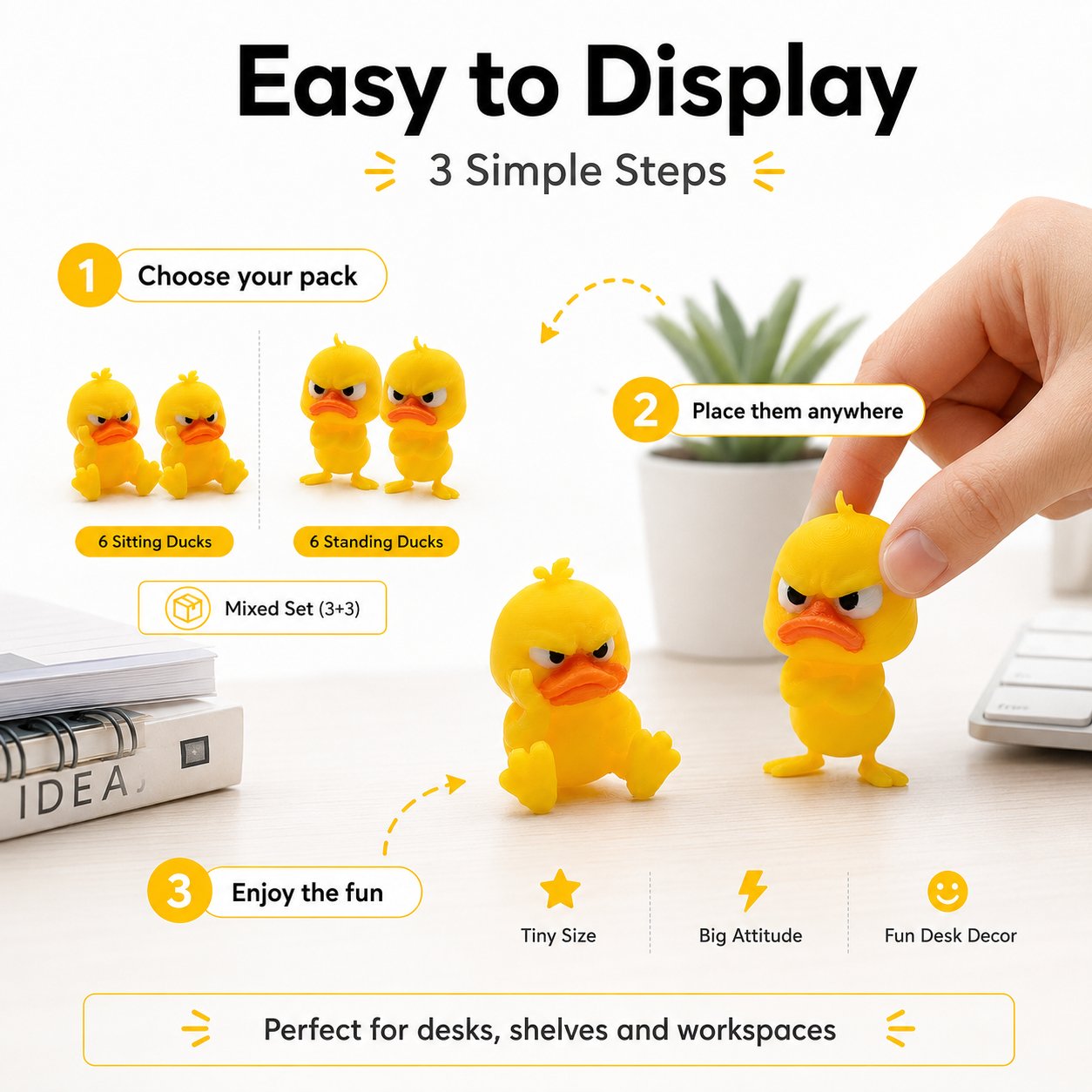 😠 Angry Duck Desk Figurine — Add a Tiny Attitude to Your Space! 🐥