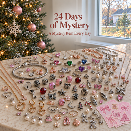 🎀 24-Day Jewelry Advent Calendar – Daily Mystery Charms & Holiday Surprises ✨🎄 2